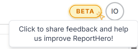 Beta badge in the top-right corner with a tooltip inviting you to share feedback